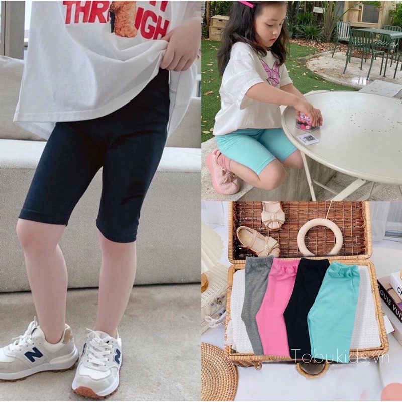 Quần Legging Mùa Hè Tiện Lợi Cho Bé Gái 4 Màu Size 8-22kg