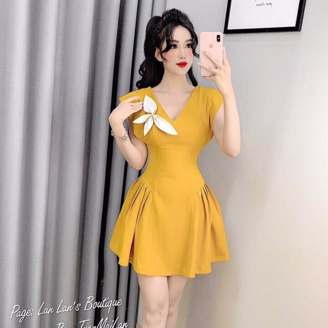 Đầm thiết kế⚡Đầm xoè cổ tim hàng thiết kế siêu đẹp( Lip ảnh thật sản phẩm 100%)