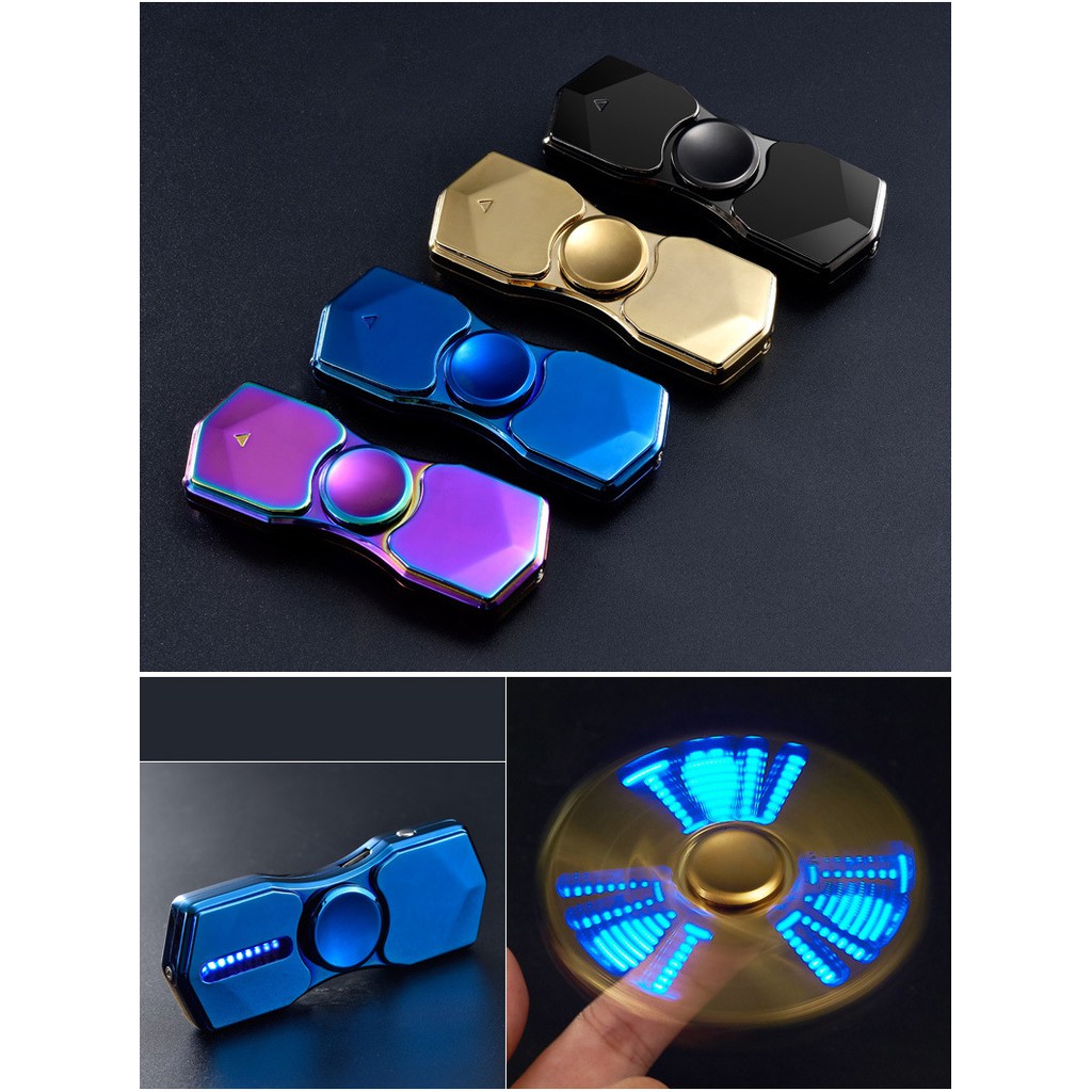 Con Quay Spinner Tạo 12 Hiệu Ứng Đèn Led Kiêm Quẹt Lửa Hồng Ngoại Và Đèn Pin Sạc Điện USB