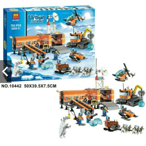 Đồ chơi trẻ em lắp ráp xếp hình Lego Urban Bela 10442 Lắp ráp Trạm thám hiểm bắc cực 783 Khối