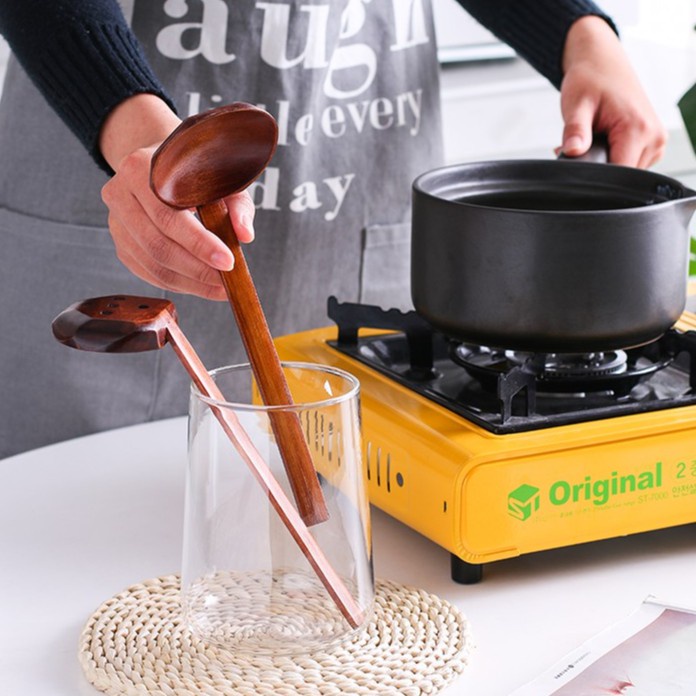 Muỗng Múc Canh Cán Dài Bằng Gỗ Phong Cách Nhật Bản