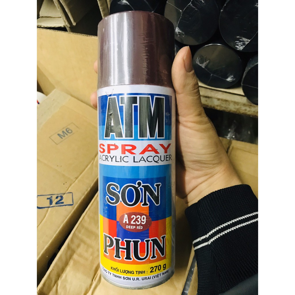 Sơn phun xịt ATM A239 màu đỏ nâu deep red