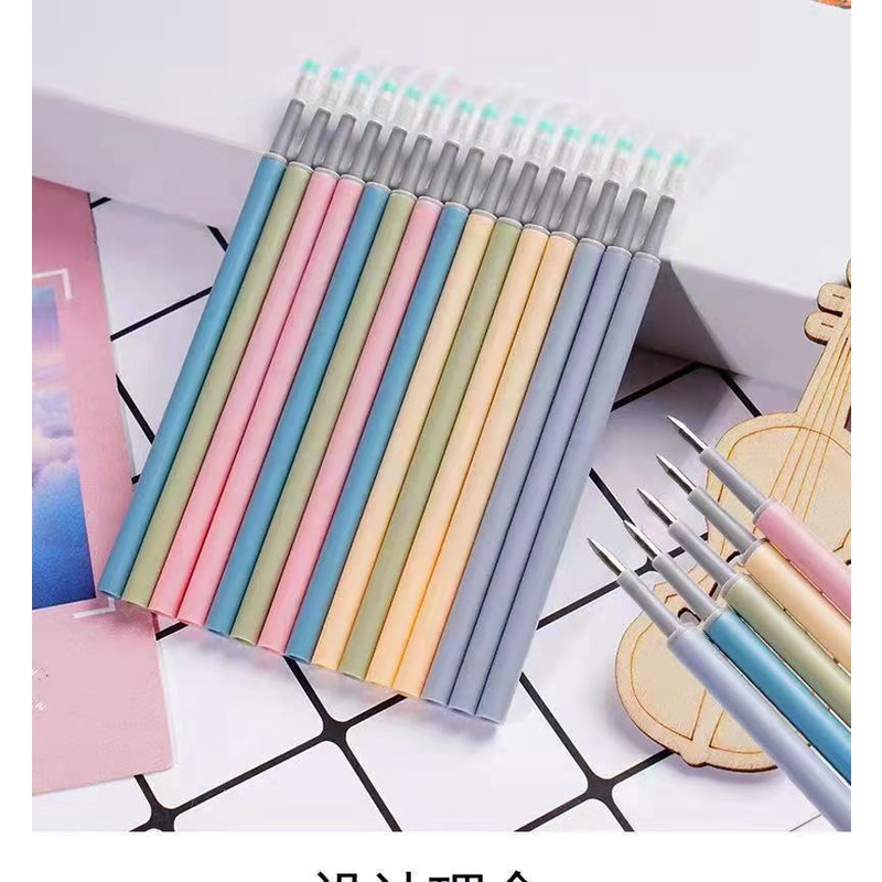 Ngòi Thay Pastel Ruột bút gel ghi chú học sinh mực đen 0.5mm - Văn phòng phẩm hakuart