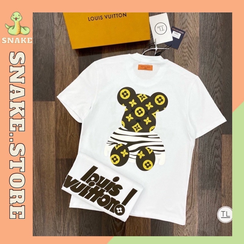 Áo phông gấu 3D logo LV unisex - nam nữ đều mặc được from oversize