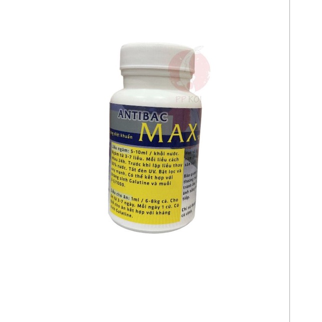 Antibac Max diệt khuẩn, chữa đục mắt, thối mang, lở loét ở cá Koi, cá vàng, cá Rồng và các loài cá cảnh khác