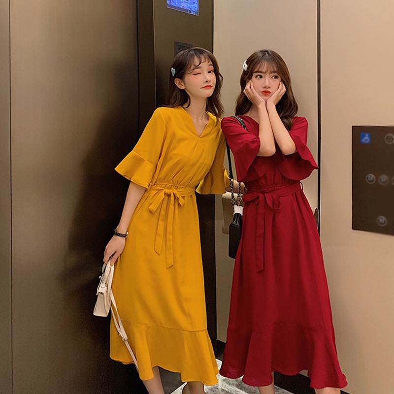 Đầm Maxi Ôm Eo Thời Trang Thanh Lịch Cho Nữ