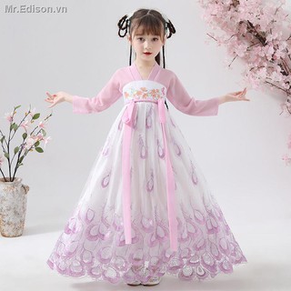 Áo đầm phong cách chim công nhà Hán cổ điển cho trẻ em