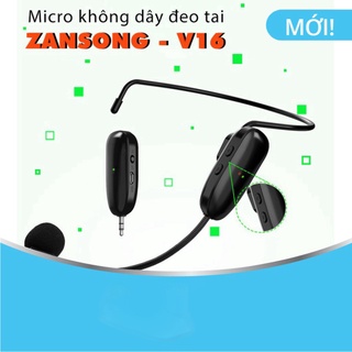 Micro không dây đeo tai Zansong V16 - Phù hợp cho mọi thiết bị, hỗ trợ thuyết trình, giảng dạy