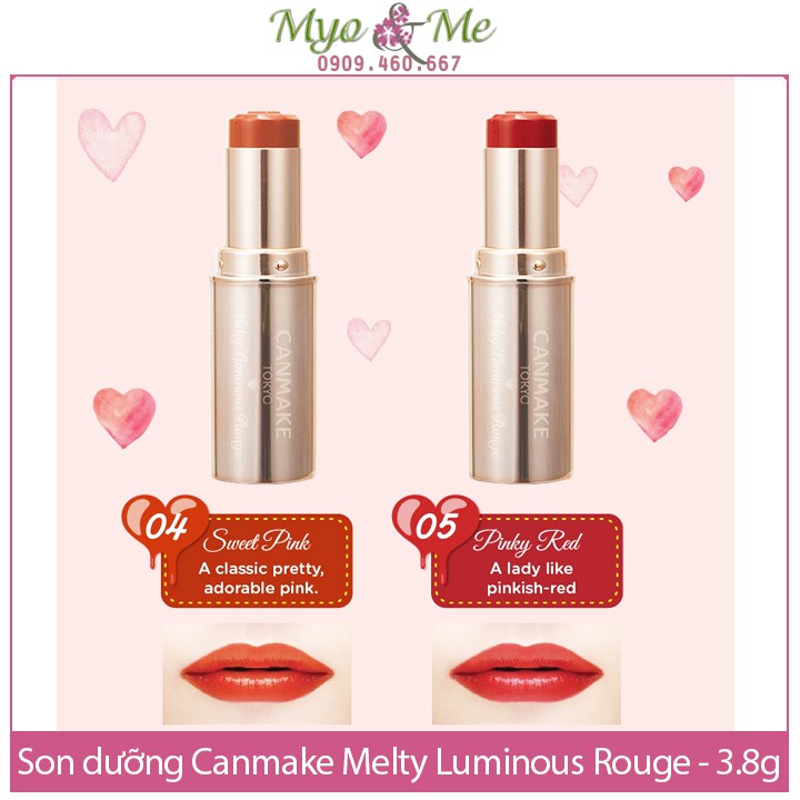 Son dưỡng môi có màu Canmake Melty Luminous Rouge Nhật Bản - 3.8g