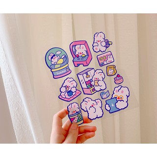 Sticker cute thỏ dễ thương Fluffy Rabbit