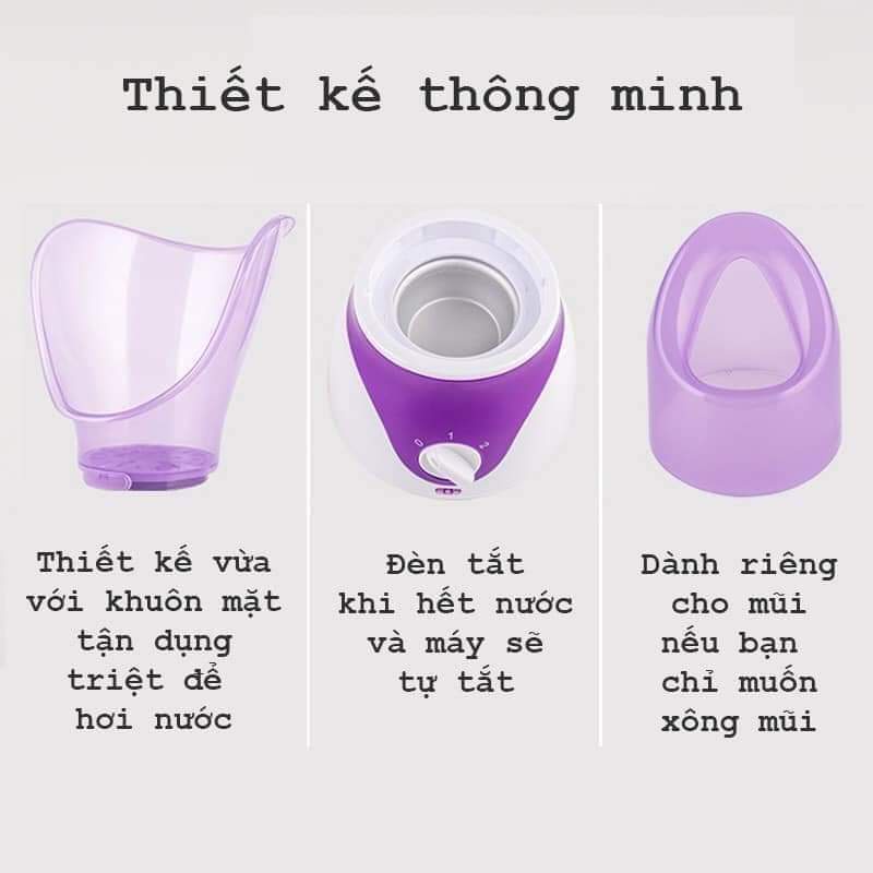 Máy Xông Mặt Thảo Dược Tím NFTS, Xông Mũi Họng, Làm Đẹp Da, Bảo Vệ Sức Khỏe, Bảo Hành 6 Tháng