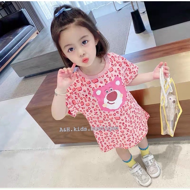 váy hồng đốm cho bé