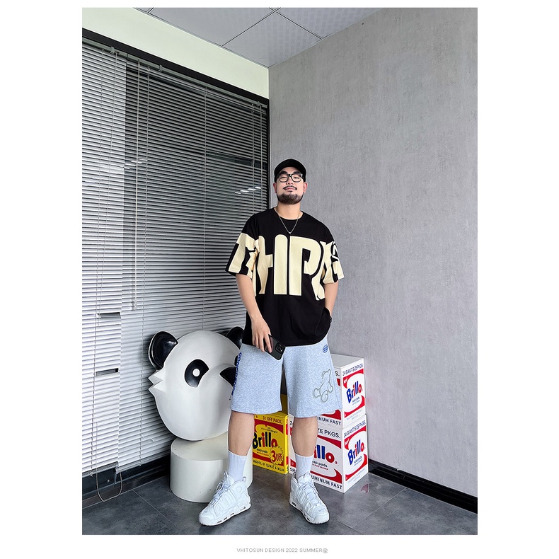 Áo Thun Tay Ngắn Cổ Tròn Dáng Rộng Thời Trang Hàn Quốc Cho Nam Size M-8XL