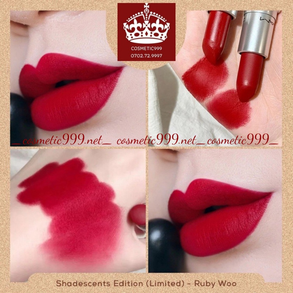 Son mac ruby woo chính hãng đỏ rượu đỏ đất Cosmetic999