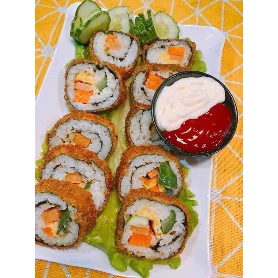 [hcm - hỏa tốc] GYMBAP CHIÊN SIÊU TO ĐẦY ĐẶN (hộp 5 thanh) - thucphamnuongfood
