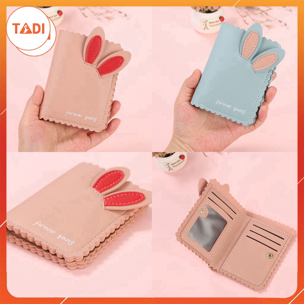 ⚡FLASH SALE⚡ Ví cầm tay nữ tai thỏ siêu cute - Ví bóp da nữ mini nhỏ gọn xinh xắn - Tadi