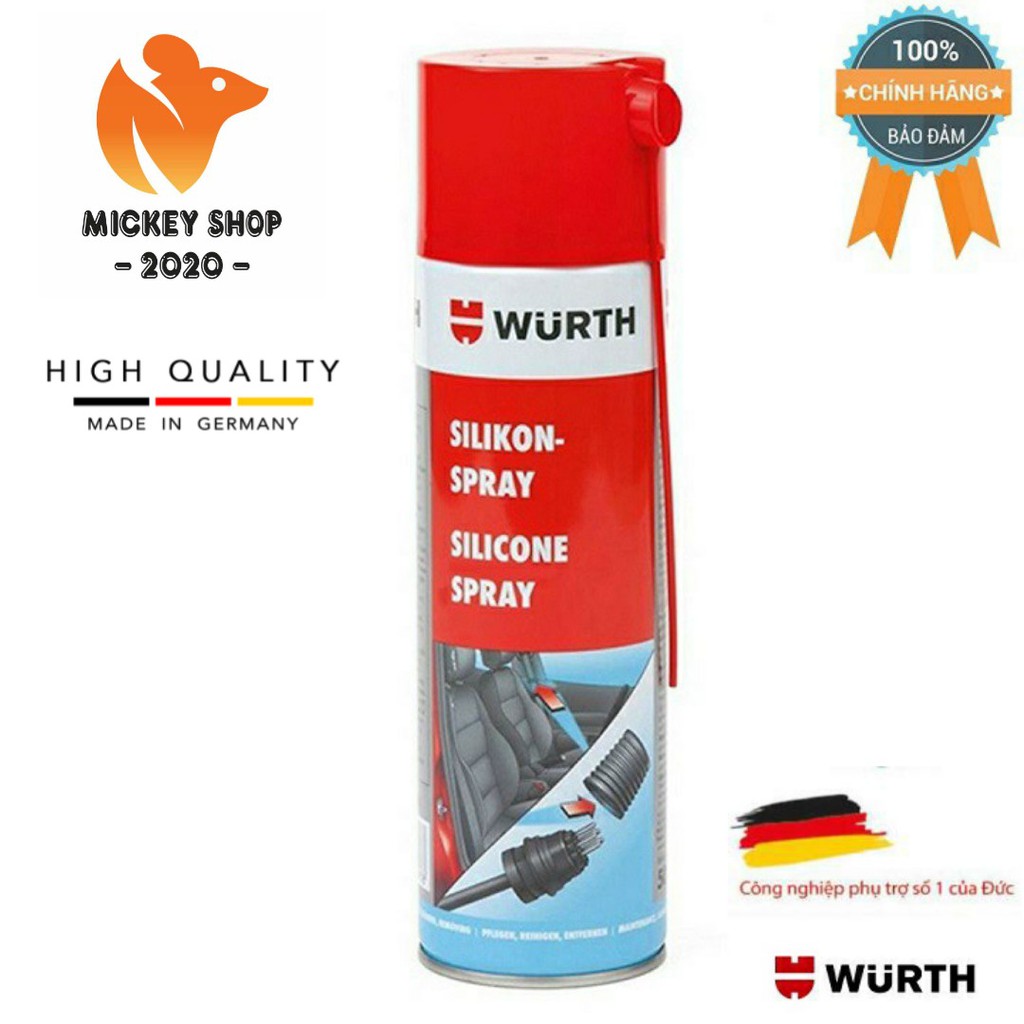 [ MUA NHIỀU ] Chai Xịt Bôi Trơn Tiếp Điểm Wurth Silicone Spray 500ml 0893221