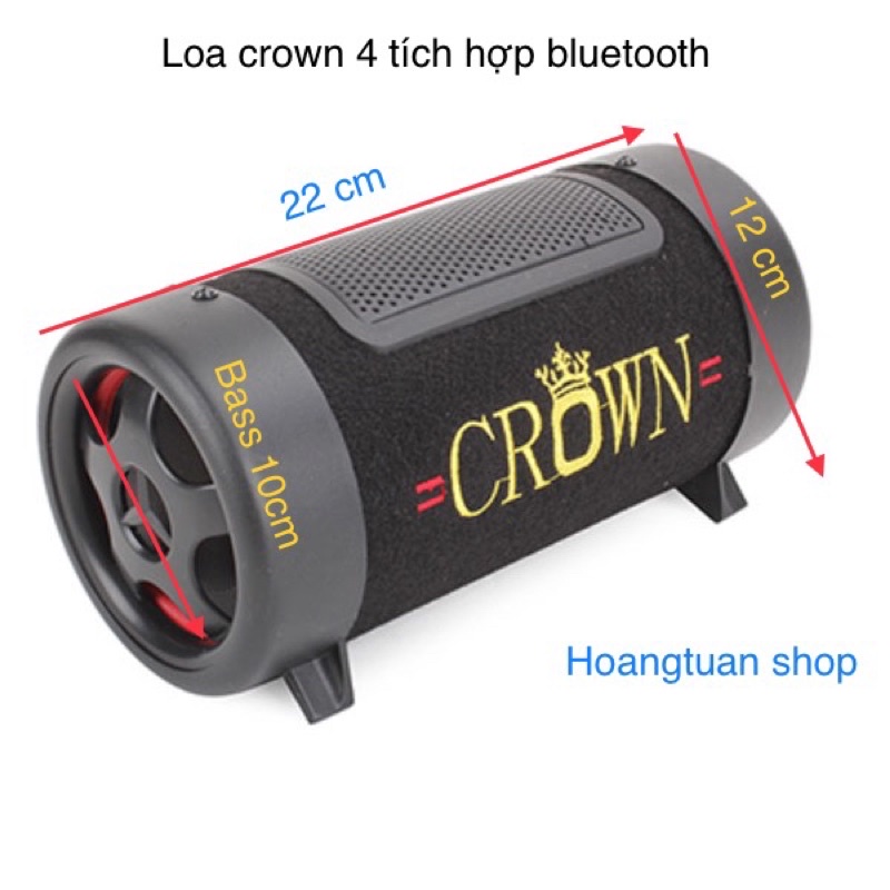 [Mã ELHACE giảm 4% đơn 300K] Loa Crown 4 tích hợp bluetooth ( có nguồn 12-24v).