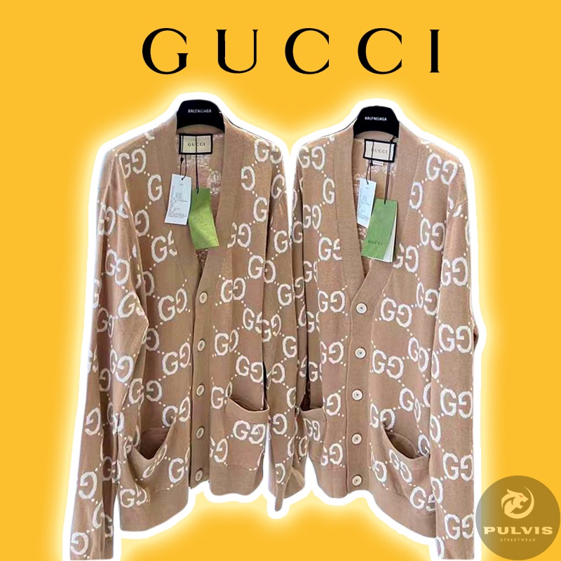 ⚡️ - Áo Len Gu*cci Wool Rhombi GG  cao cấp, Áo sweater len cardigan GC