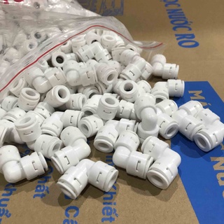 Cút máy lọc nước , cút máy lọc nước góc nối nhanh 2 đầu dây phi 10