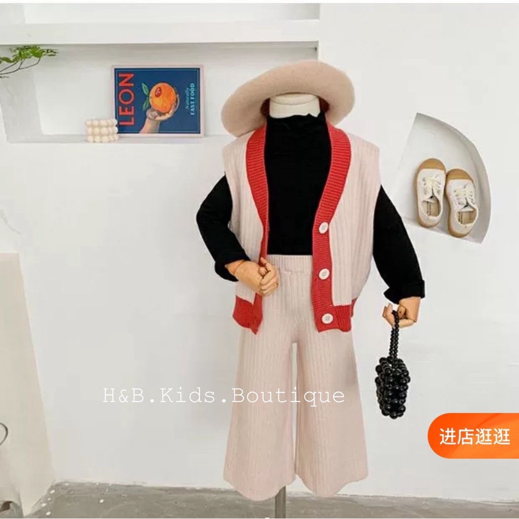 áo khoác cotton len kèm váy siêu xinh cho bé gái 9-20kg