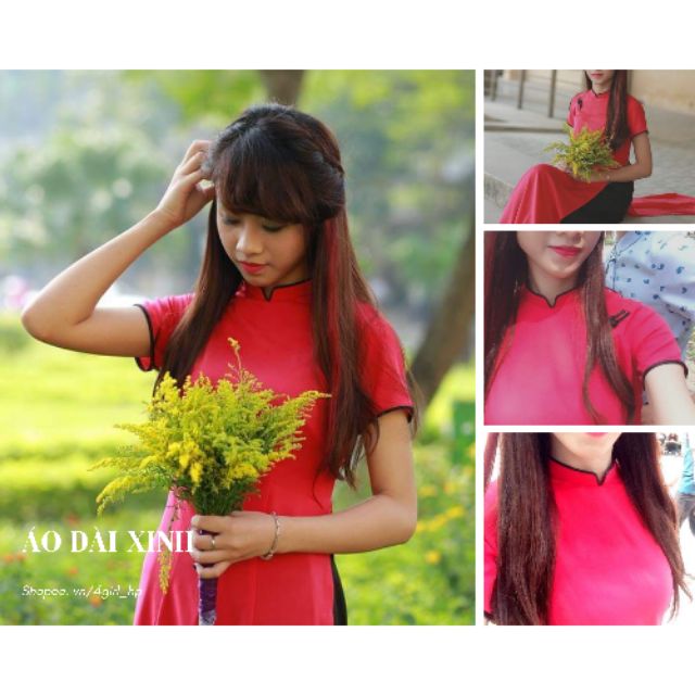 Áo dài màu hồng sen cực tôn dáng