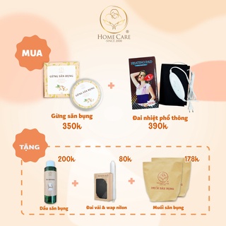 Combo Gừng săn bụng + Đai nhiệt phổ thông Tặng Muối săn bụng, dầu săn bụng, đai vải, wap nilon