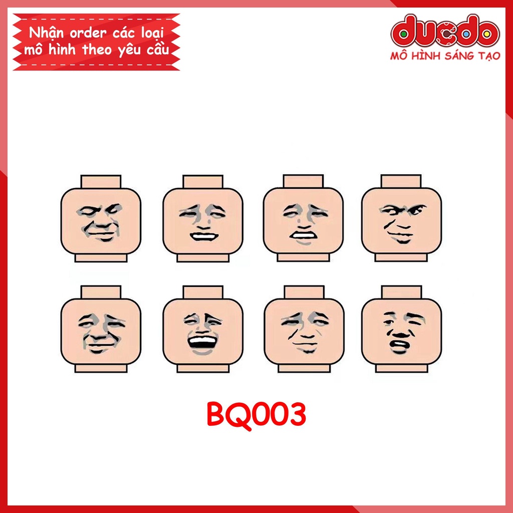 Combo 8 đầu Minifigures Emoji - Meme Trung Dành Cho Mini - Phụ Kiện Đồ Chơi Lắp Ráp Xếp hình BQ003 BQ004 BQ005
