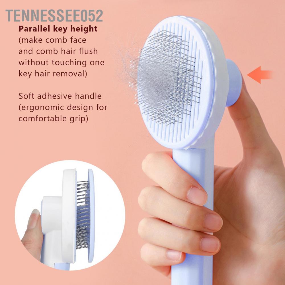 Lược chải lông chó mèo tròn kim dày có nút bấm chức năng mát-xa chuyên nghiệp cho thú cưng