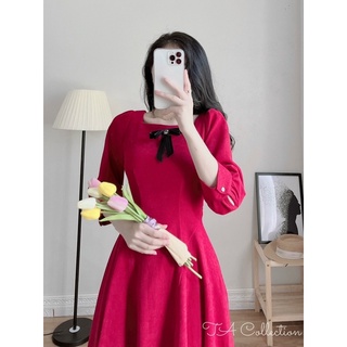 Đầm nhung tăm nơ đen