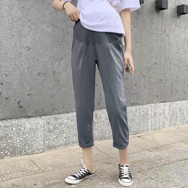 Quần Tây Bầu Baggy Bầu màu xám Công Sở vải 2 biên [ 40-73kg ] Mẫu 2022