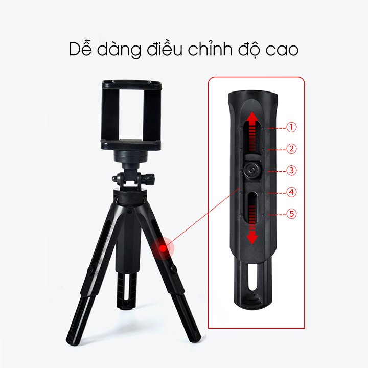 Chân đỡ điện thoại, tripod mini để kẹp điện thoại máy ảnh 3 chân livestream quay phim video chụp ảnh