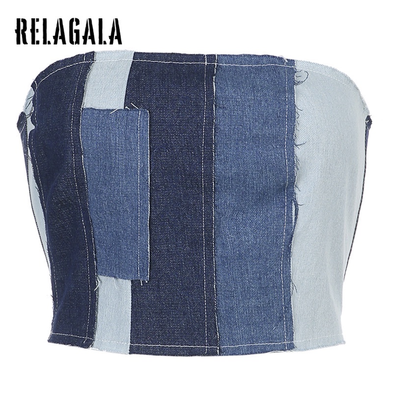 Áo denim hai dây hở lưng dáng ôm thời trang quyến rũ cho nữ 2021 | BigBuy360 - bigbuy360.vn