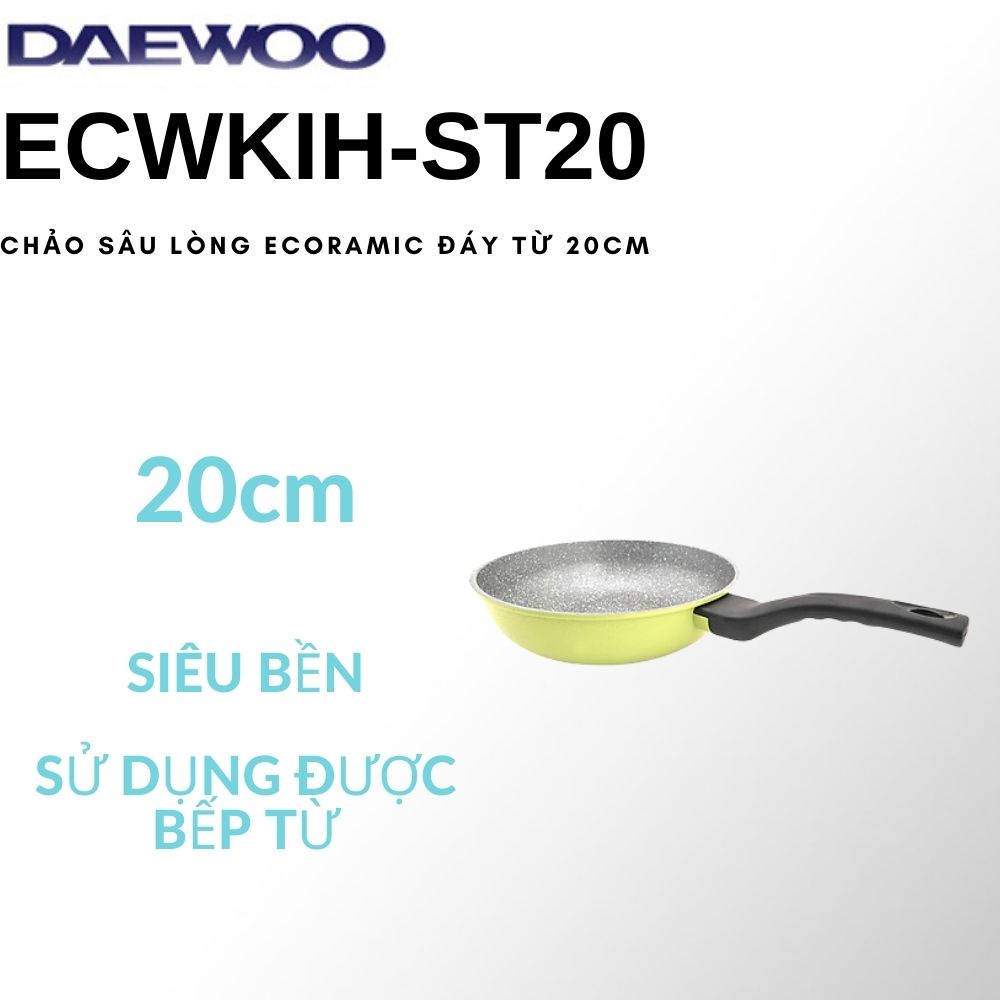 Chảo đá Ecoramic sâu lòng 20cm (bếp từ) ECWKIH-ST20