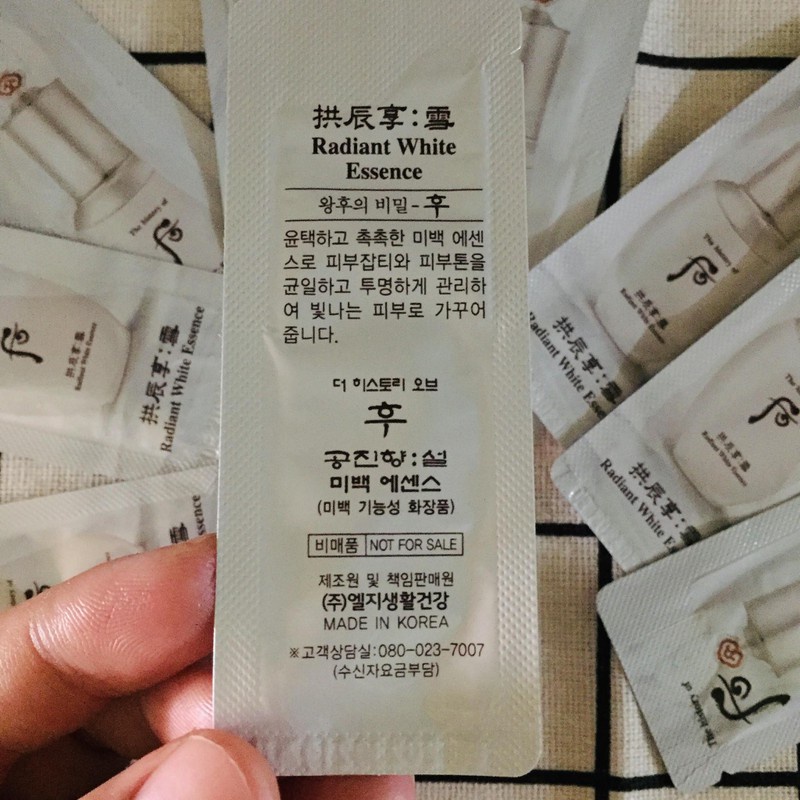 Tinh chất dưỡng trắng da chống lão hoá Whoo radiant white essence 1ml-thích hợp cho mọi làn da- Tado Cosmetics Store