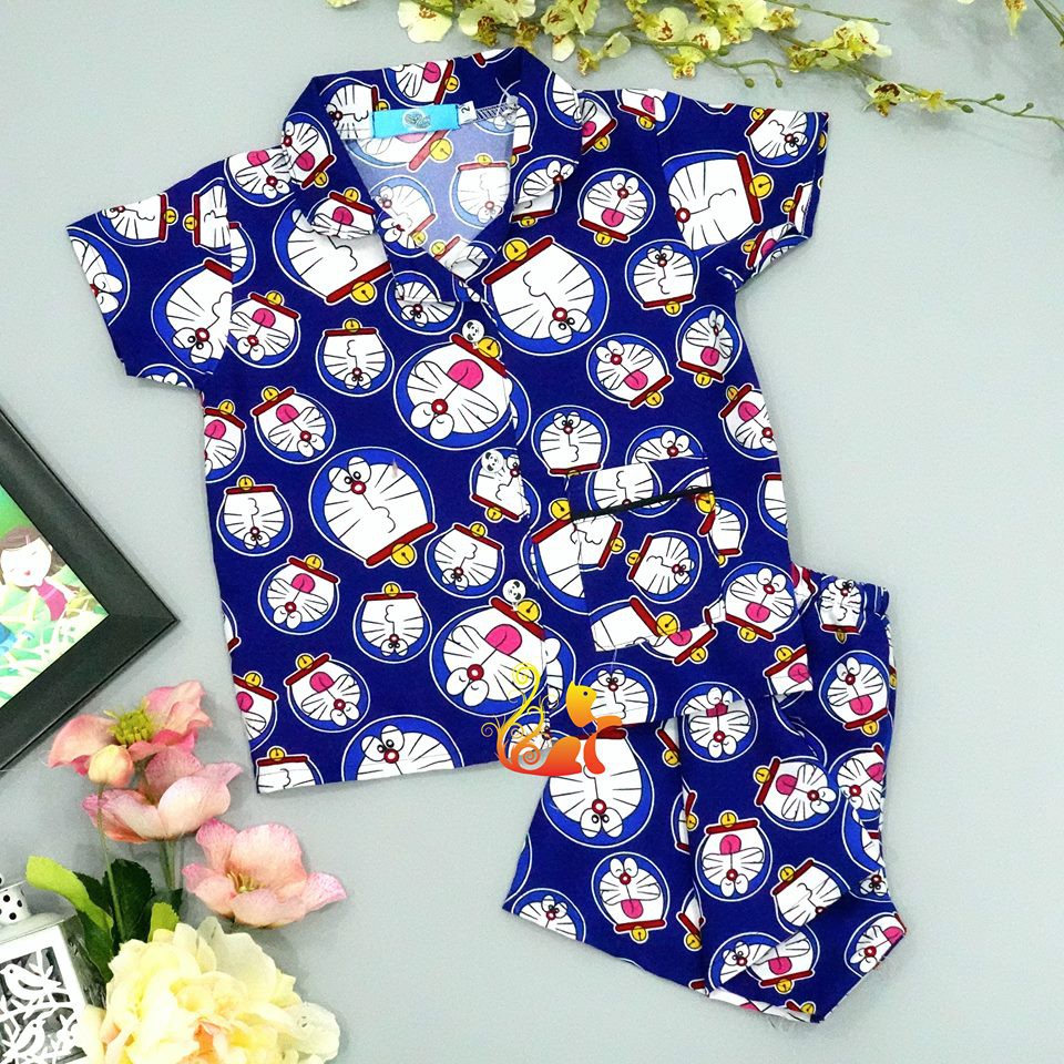 Đồ bộ Pijama Kate Thái - &quot;Chú mèo máy Chuông Vàng&quot; - Cho bé 8 - 38kg