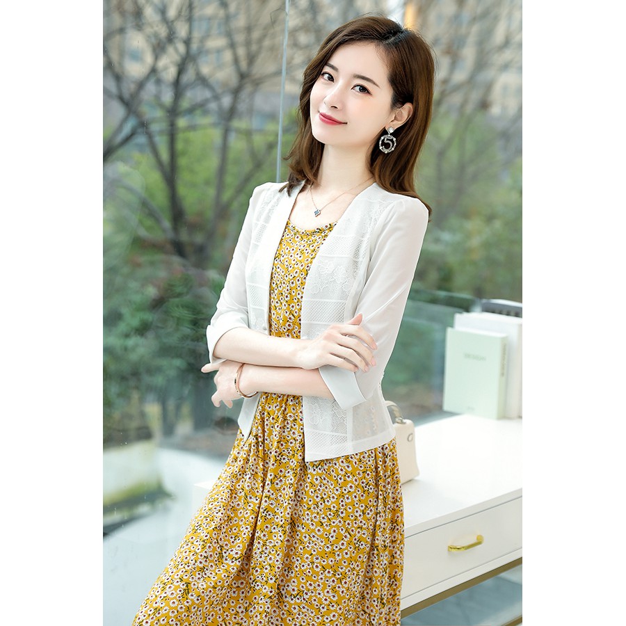 Áo khoác ren giả vest