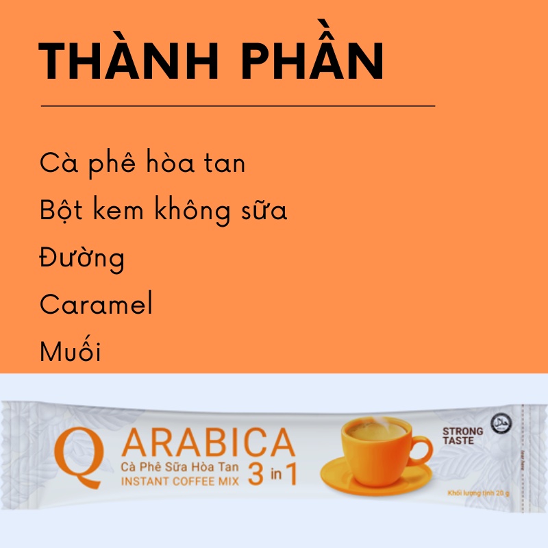 Cà phê hòa tan Arabica cà phê Trần Quang cao cấp bịch 24 gói