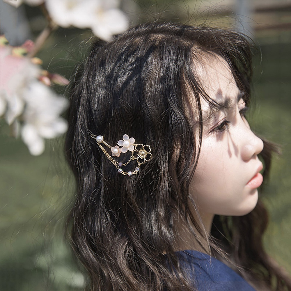 Trâm Cài Tóc Hình Hoa Anh Đào Phối Tua Rua Phong Cách Cổ Điển Mới Dành Cho Nữ