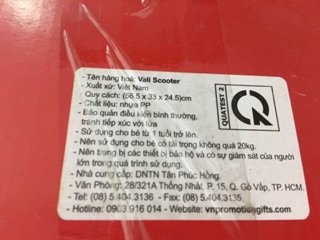 Xe vali scooter Vinamilk