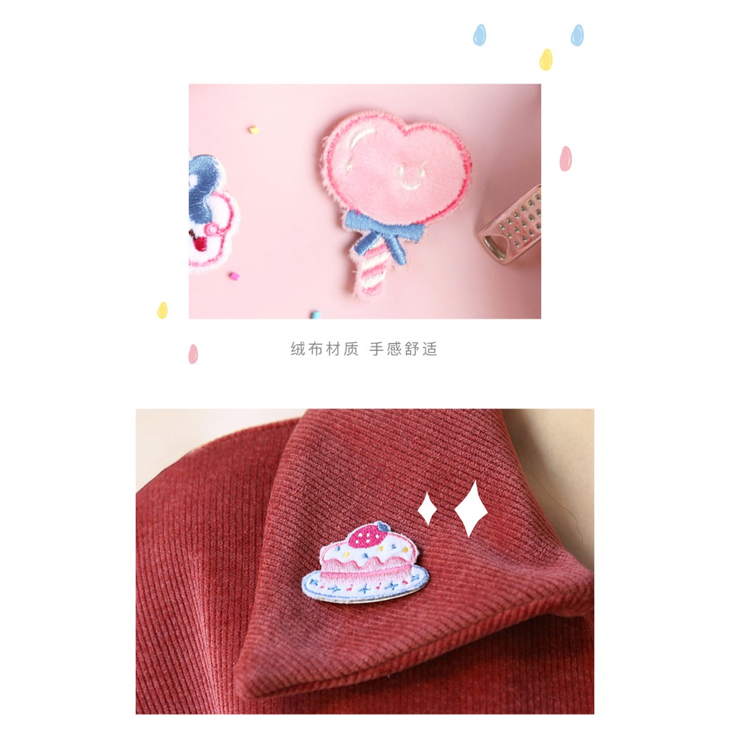 Sticker Dán Vải  Dán Trực Tiếp Không Cần Ủi CardLover -  Sweet Dessert Patch Dán Balo Túi Balo