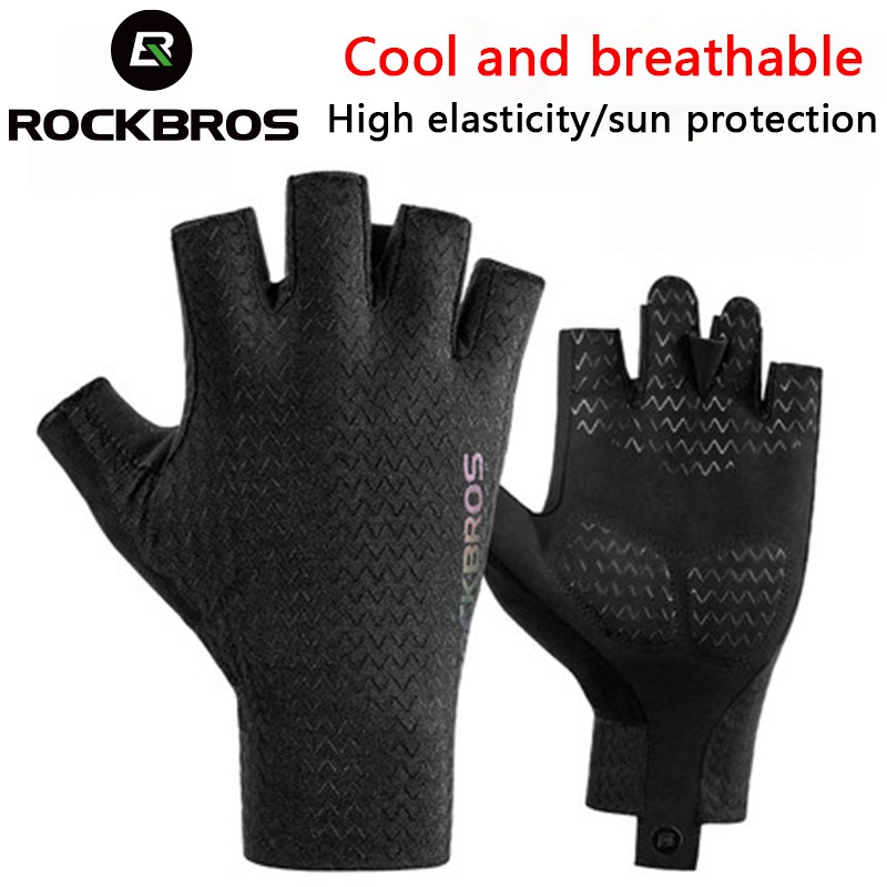 Găng tay nửa ngón ROCKBROS thoáng khí chống trượt thích hợp sử dụng khi lái xe