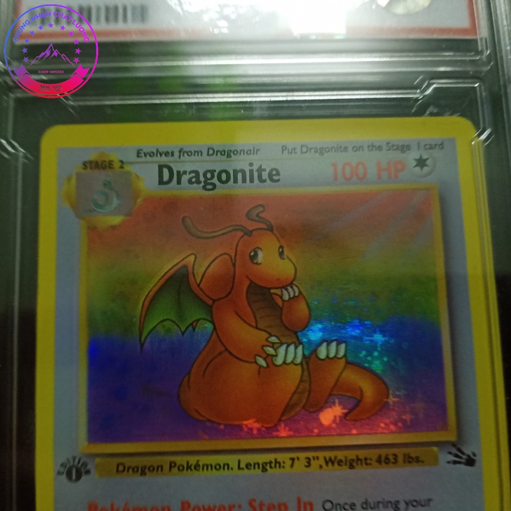 Bài Pokemon sản xuất năm 1995 Dragonite 4 62 rồng 3 hệ tiến hóa tam cấp 1459 d7 56