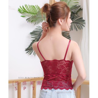 Áo Hai Dây Cổ Chữ V Phối Ren Thời Trang Mùa Hè Cho Nữ