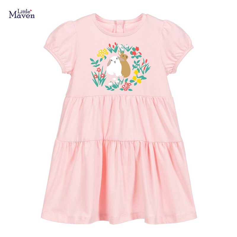 Váy bé gái Little Maven váy thun cotton chất đẹp