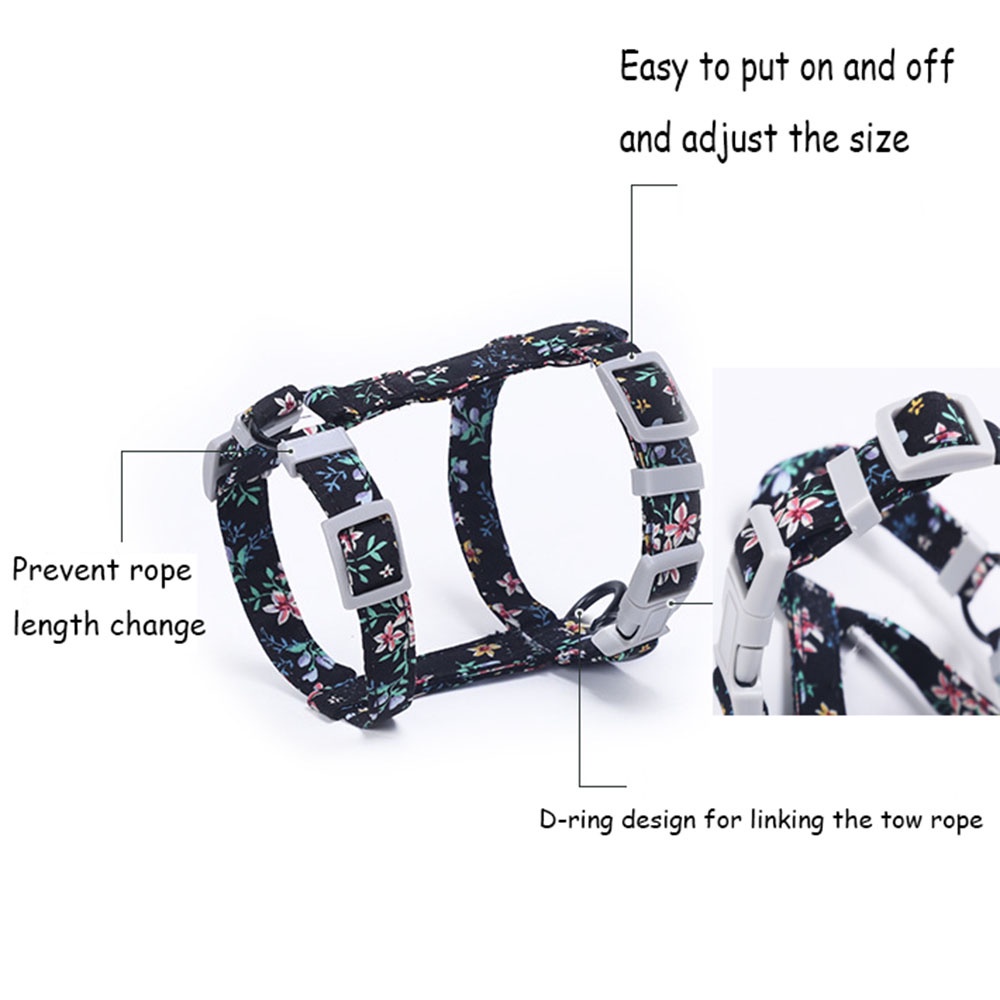 Dây buộc có đai hình chữ H 2 kích cỡ mềm thoải mái có thể điều chỉnh dài 1.5m nhiều màu sắc cho mèo