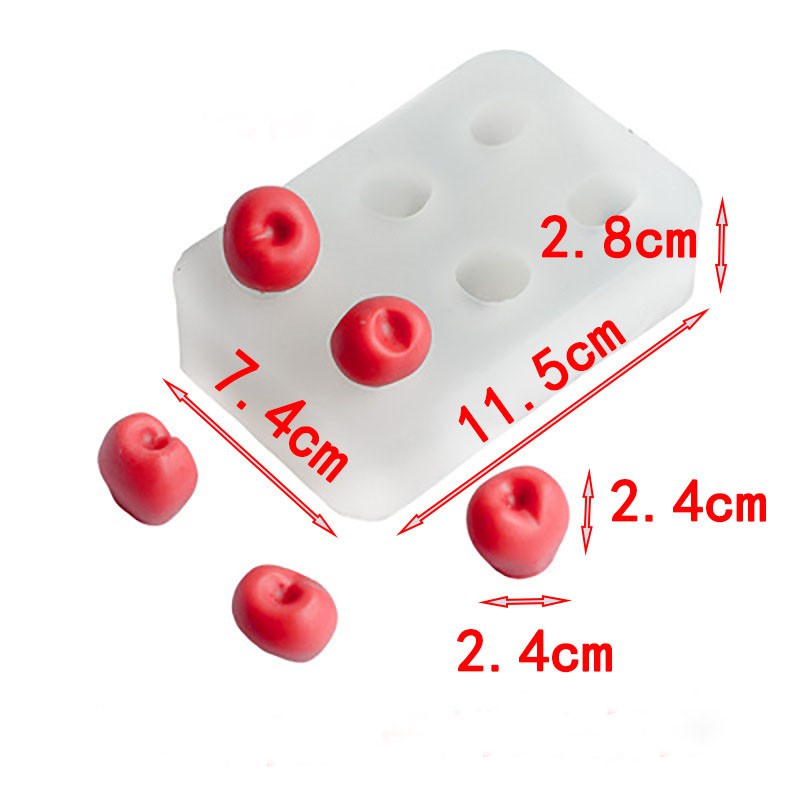 Khuôn Quả Cherry Bằng Cỡ Thật - Khuôn Trang Trí Nến Thơm