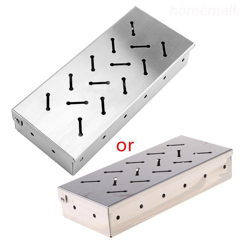 Khay đựng gỗ than tạo khói nướng thịt BBQ/cá/bò chất liệu thép không gỉ phụ kiện dùng cho lò nướng cắm trại