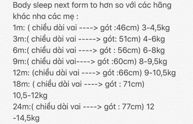 Body liền tất cho bé ( Body Next. - hổ vàng 1m,3m,6m,9m,18m) form to