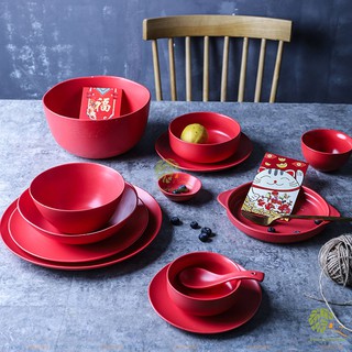 Bộ bát đĩa lẻ Red Valvet - gốm sứ cao cấp
